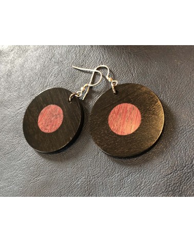 copie de Boucles d'oreille disque en ÉBÉNE-AMARANTE / 38