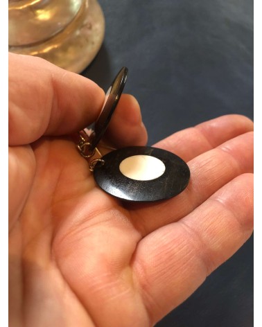 Boucles d'oreille disque en ÉBÉNE- OS / 42