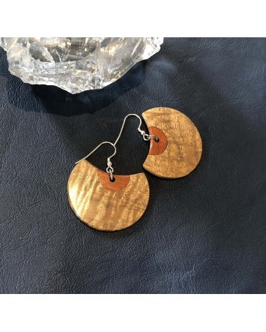 Boucles d'oreille disque en AKASIA - PERNAMBOUC / 43