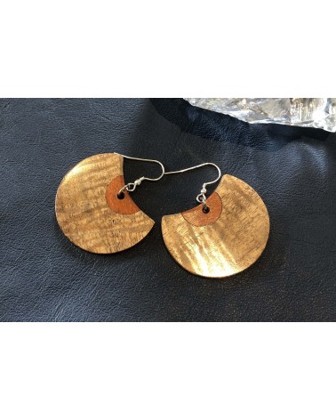 Boucles d'oreille disque en AKASIA - PERNAMBOUC / 43