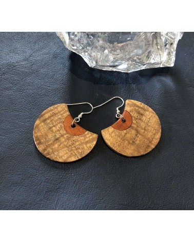 Boucles d'oreille disque en AKASIA - PERNAMBOUC / 43