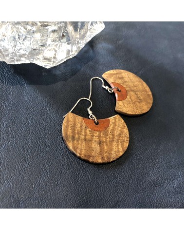 Boucles d'oreille disque en AKASIA - PERNAMBOUC / 43