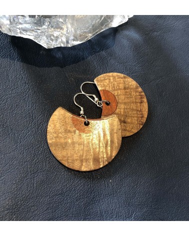Boucles d'oreille disque en AKASIA - PERNAMBOUC / 43
