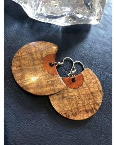 Boucles d'oreille disque en AKASIA - PERNAMBOUC / 43