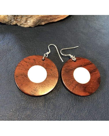Boucles d'oreille disque en COCOBOLO - OS / 44