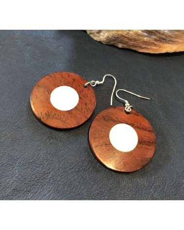 Boucles d'oreille disque en COCOBOLO - OS / 44 Boucles d'oreille disque en COCOBOLO - OS / 44