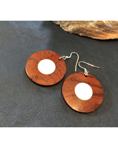 Boucles d'oreille disque en COCOBOLO - OS / 44 Boucles d'oreille disque en COCOBOLO - OS / 44