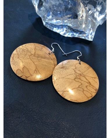 Boucles d'oreille forme lentille ZEBRAWOOD échauffé / 47
