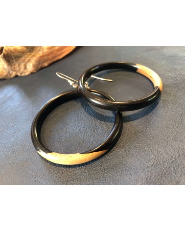 Boucles d'oreille Créoles en GRENADILLE / 48