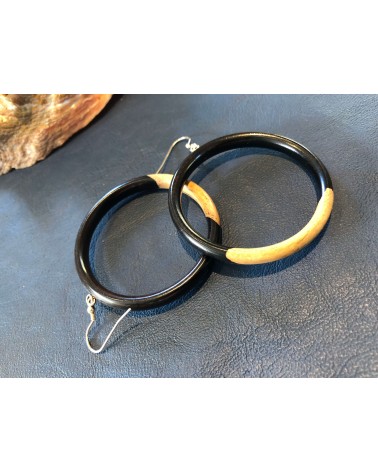 Boucles d'oreille Créoles en GRENADILLE / 48