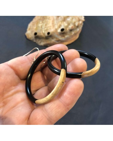 Boucles d'oreille Créoles en GRENADILLE / 48
