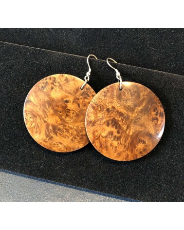 Boucles d'oreille forme lentille LOUPE D'AMBOINE / 54