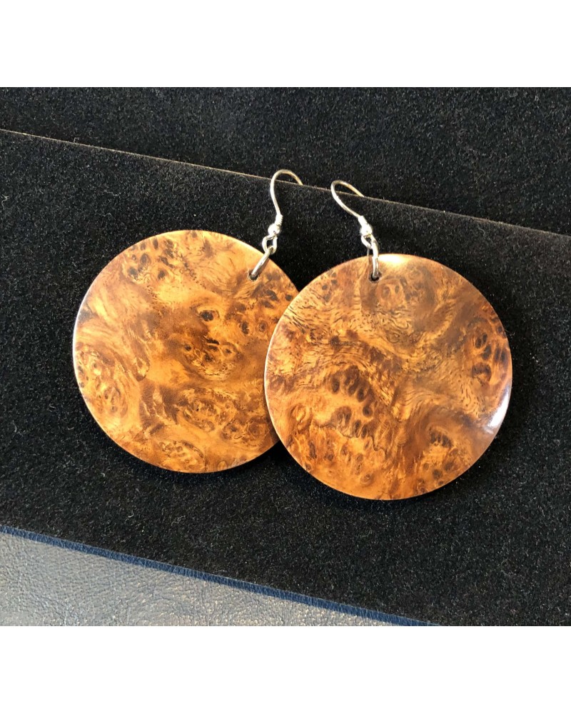 Boucles d'oreille forme lentille LOUPE D'AMBOINE / 54
