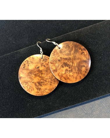 Boucles d'oreille forme lentille LOUPE D'AMBOINE / 54