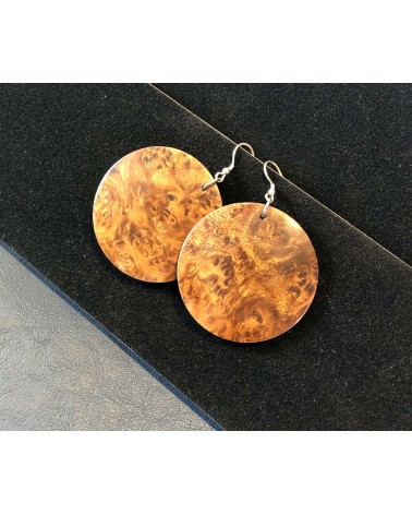 Boucles d'oreille forme lentille LOUPE D'AMBOINE / 54