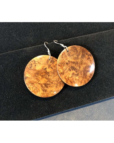 Boucles d'oreille forme lentille LOUPE D'AMBOINE / 54