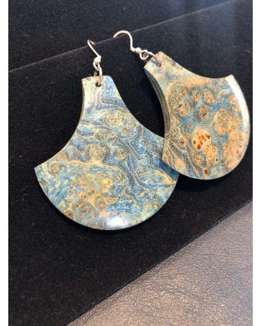 Boucles d'oreille forme lentille LOUPE de FRENE  / 55