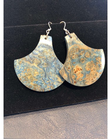 Boucles d'oreille forme lentille LOUPE de FRENE  / 55