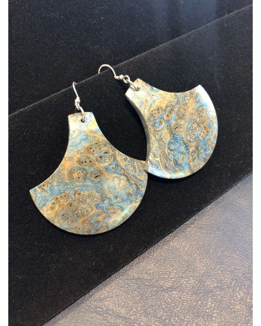 Boucles d'oreille forme lentille LOUPE de FRENE  / 55
