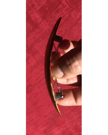 Barrette  cheveux en TAMARIN  Tourmenté  / 02