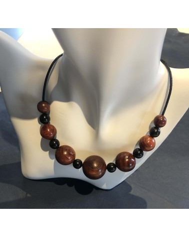 Collier perles Sang dragon / Ebène  / 03