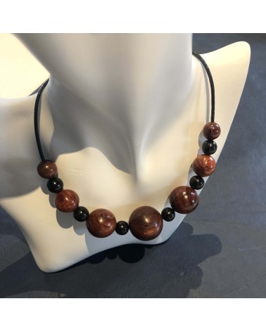 Collier perles Sang dragon / Ebène  / 03