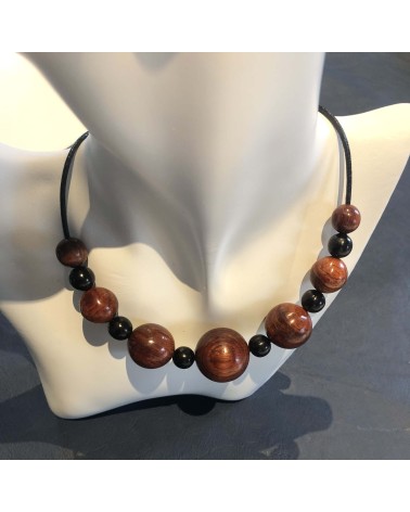 Collier perles Sang dragon / Ebène  / 03