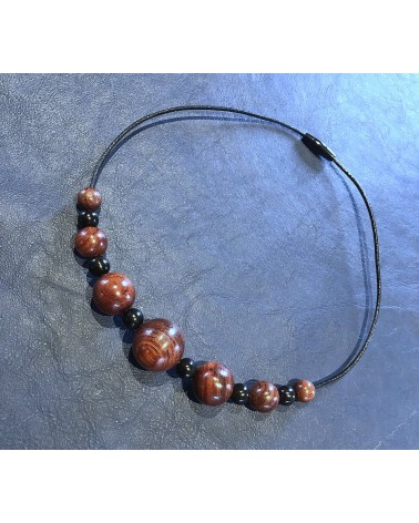 Collier perles Sang dragon / Ebène  / 03