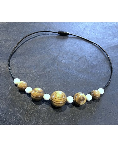 Collier perles Sumac  /Os  / 04