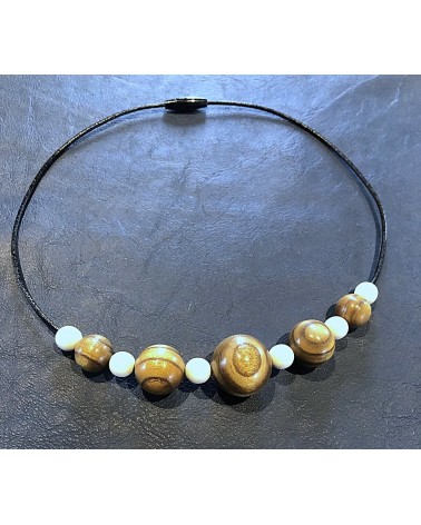 Collier perles Sumac  /Os  / 04