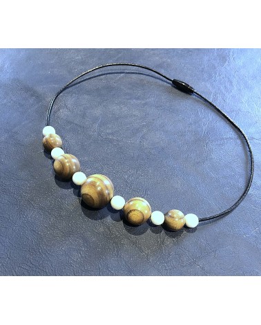 Collier perles Sumac  /Os  / 04