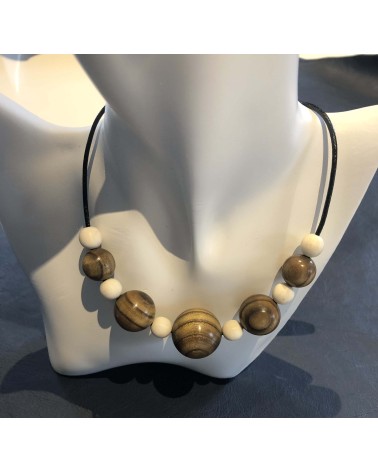 Collier perles Sumac  /Os  / 04