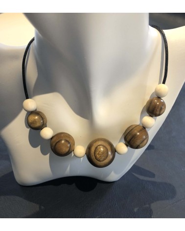 Collier perles Sumac  /Os  / 04