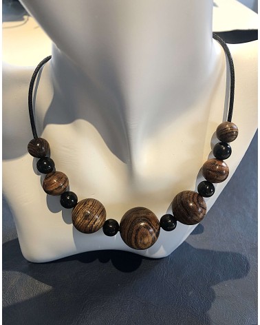 Collier perles Bocote  / Ébène  / 05