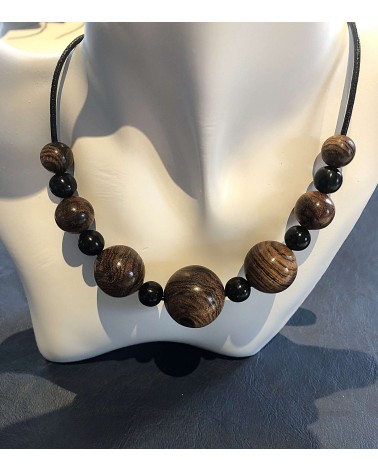 Collier perles Bocote  / Ébène  / 05