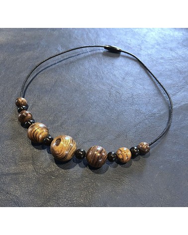 Collier perles Bocote  / Ébène  / 05