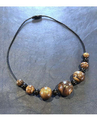 Collier perles Bocote  / Ébène  / 05