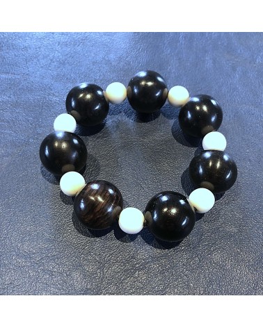 Bracelet perles Grenadille / Os  / 03