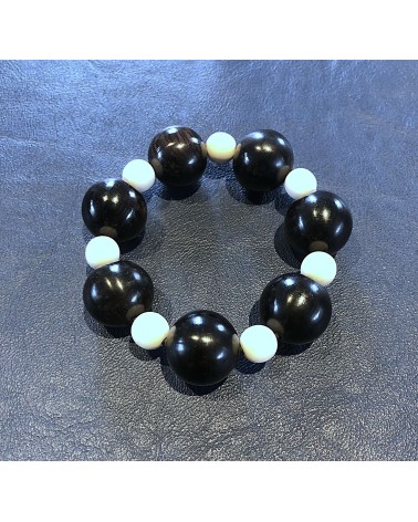 Bracelet perles Grenadille / Os  / 03