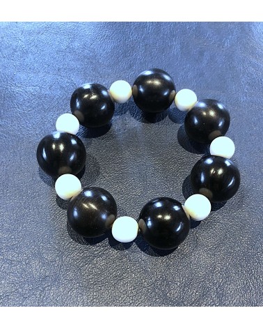 Bracelet perles Grenadille / Os  / 03