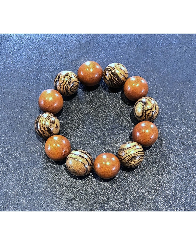 Bracelet perles Bocote / Pernambouc  / 07