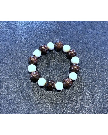 Bracelet perles Bois de violette  /  Os 09