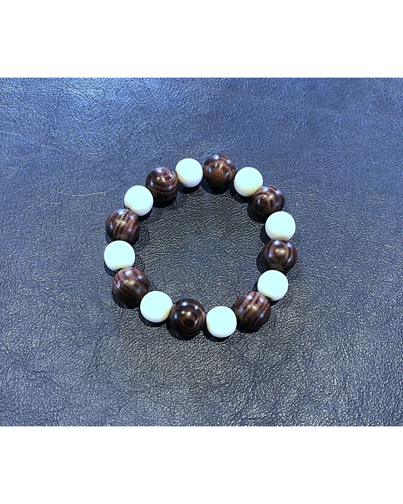 Bracelet perles Bois de violette  /  Os 09