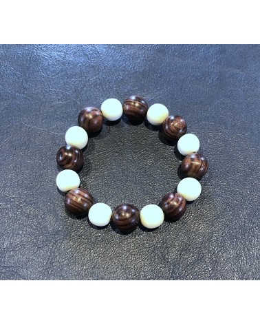 Bracelet perles Bois de violette  /  Os 09