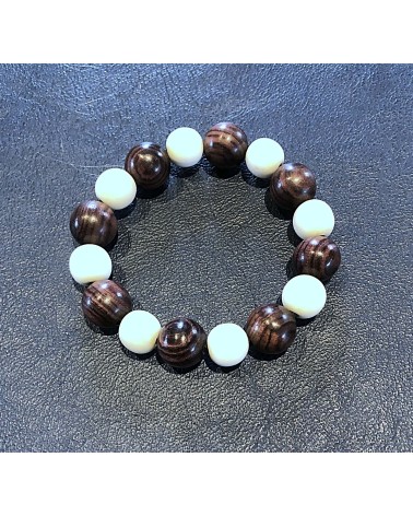 Bracelet perles Bois de violette  /  Os 09
