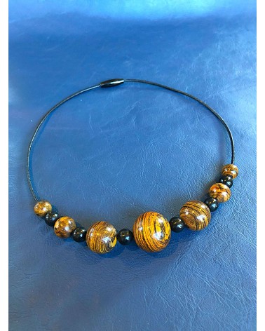 Collier perles Bocote  / Grenadille / 06
