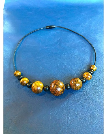 Collier perles Bocote  / Grenadille / 06
