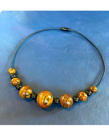 Collier perles Bocote  / Grenadille / 06
