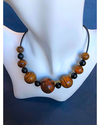 Collier perles Bocote  / Grenadille / 06