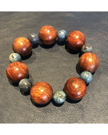 Bracelet perles Sang dragon / loupe d'Erable bleu   17